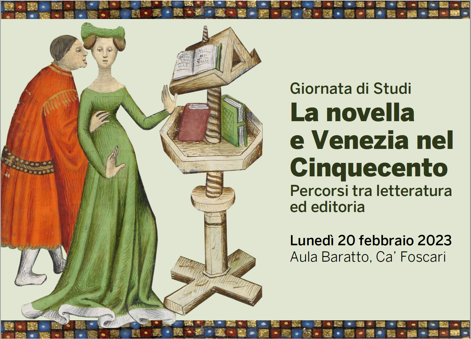 Giornata di studi &quot;La novella e Venezia nel Cinquecento&quot;